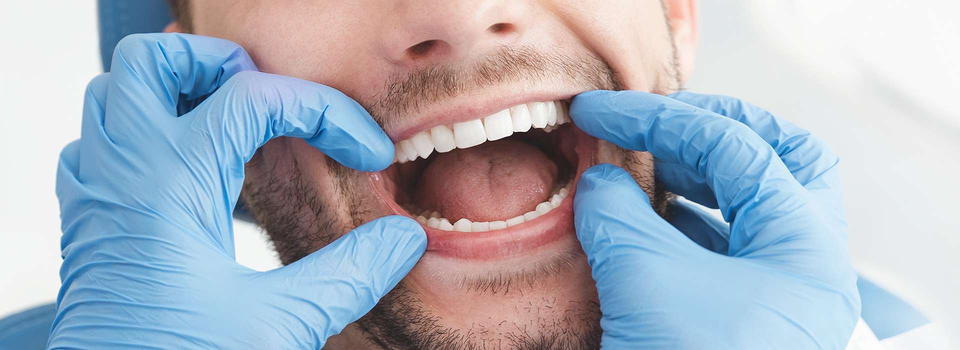 A dental professional displaying a healthy smile while holding a mouth model, showcasing oral hygiene.